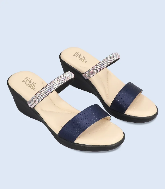 BW7681-NAVY-Women Comfort Slipper