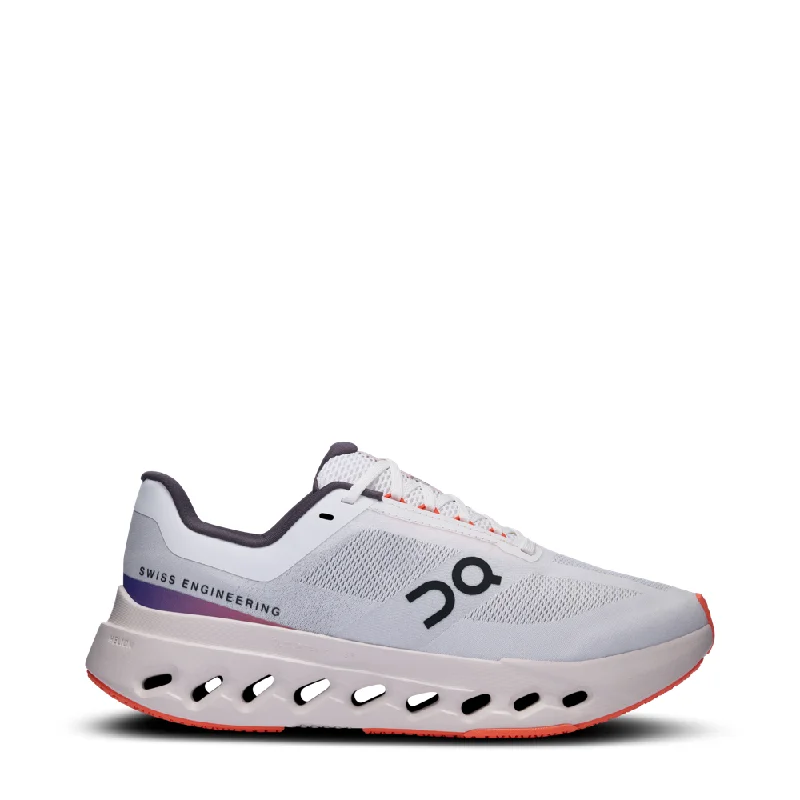 On Women's Cloudsurfer Next Sneaker in White/Flame