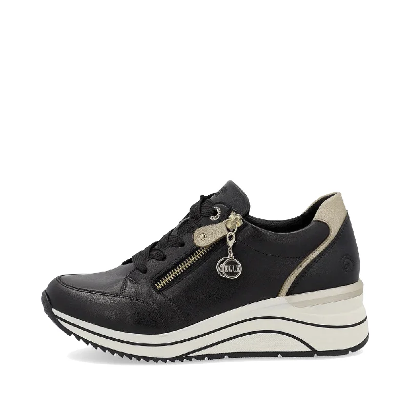 Remonte Women's Eleni 03 Wedge Sneaker in Black