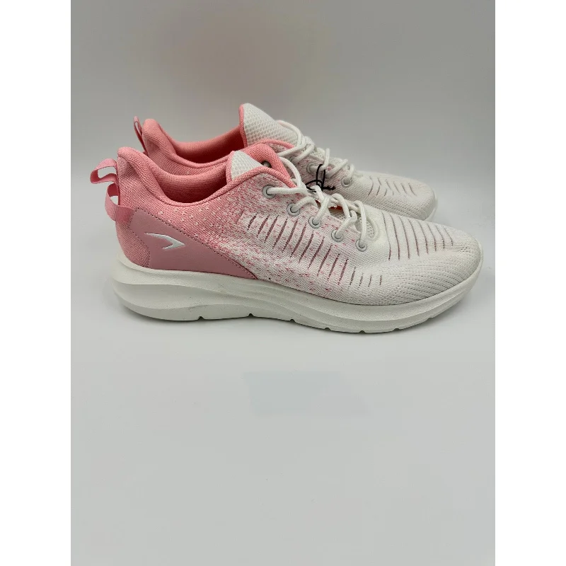 Women's Size 10.5, White to Pink Ombre Running Sneaker with White Laces and Sole