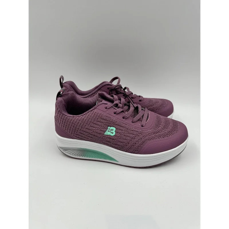 Women's Size 6, Purple Sneakers with Aqua Accents w/ Aqua to Gray Ombre Design